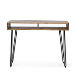 Christopher Knight Home® - Noble House - Conyers Modern Industrial Handcrafted Acacia Wood Storage Desk with Hairpin Legs, Natural and Black