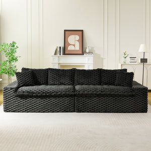 English Elm Luxury Turtle Velvet Multifunctional Sofa - Modular 4-Seat Design, Ergonomic Sponge Cushions, 400lbs Capacity, Stylish Living Room Centerpiece W3371S00035