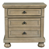 Modern Beige Nightstand with USB Port, Hidden Storage & Felt-Lined Drawers - 28.75 x 17.88 x 29.13