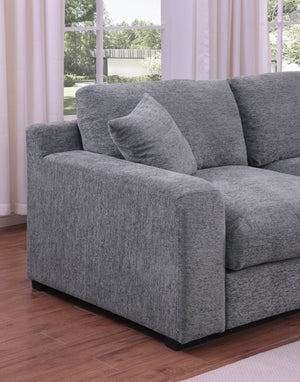 English Elm Celine Chenille Corner Sectional with Chaise Cupholders and Built-in Usb Charging Ports B061S00900