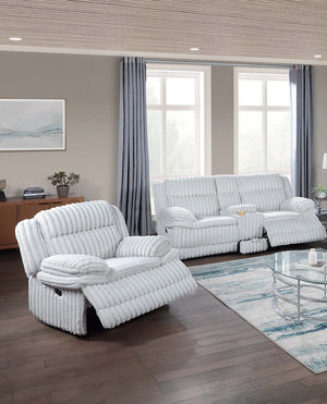 English Elm Modern Corduroy Reclining Loveseat and Chair Set with Console Storage Drawer B011S02404