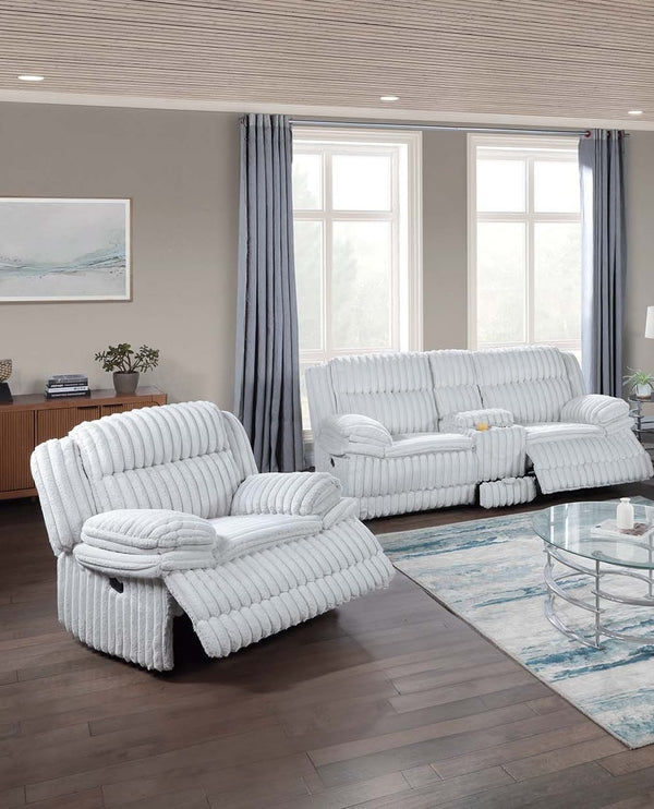 English Elm Modern Corduroy Reclining Loveseat and Chair Set with Console Storage Drawer B011S02404