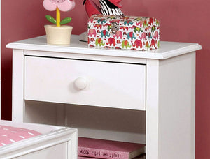 English Elm Contemporary White Solid Wood Nightstand 1-Drawer 19"W x16"D x21"H Modern Bedside Storage Shelf B2741P380825