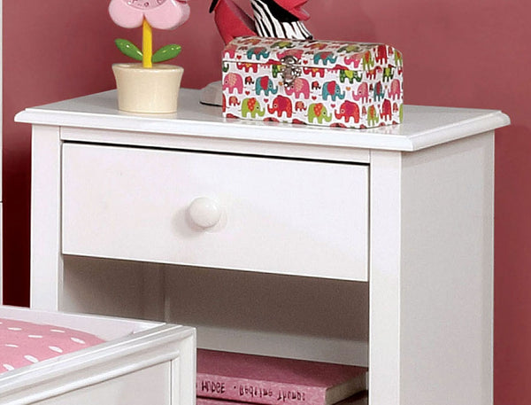 English Elm Contemporary White Solid Wood Nightstand 1-Drawer 19"W x16"D x21"H Modern Bedside Storage Shelf B2741P380825