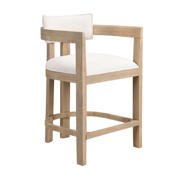 English Elm Christopher Knight Home® - 26" Contemporary Upholstered Counter Stool Set of 2 with Curved Solid Wood Back, Durable Rubberwood Frame Beige,Natural Ash N771P361764A