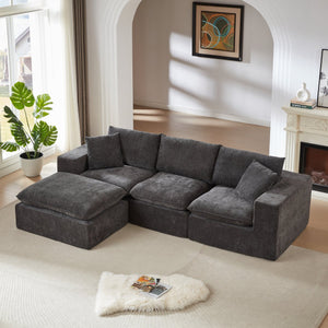 English Elm Modern Chenille Cloud Sofa - Modular Comfort For Contemporary Living Rooms, Apartments & Offices W3396S00051