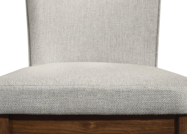 English Elm Mid-Century Modern 7Pc Dining Set With Rectangular Table & Upholstered Chairs - Warm Wood Finish B011S01917