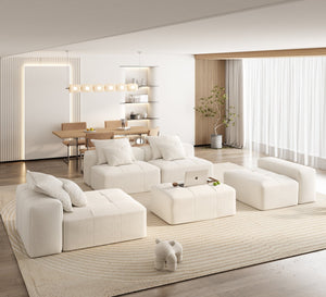 English Elm Modern Oversized Modular Sectional Sofa In Sparkling Chenille - Customizable 6-Piece Design, No Assembly! W1885S00073