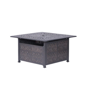 English Elm Powder Coated Aluminum Propane Gas Fire Pit Table Gunmetal – 55,000 BTU Weather-Resistant Patio Table B010S00122