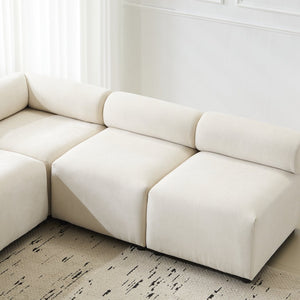English Elm Christopher Knight Home® - Evelyn 5-Piece V-Shaped Modular Sectional Sofa In Soft Beige Chenille - Modern Comfort & Flexibility! N773IS00024B