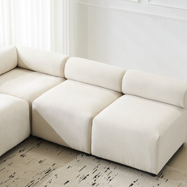 English Elm Christopher Knight Home® - Evelyn 5-Piece V-Shaped Modular Sectional Sofa In Soft Beige Chenille - Modern Comfort & Flexibility! N773IS00024B