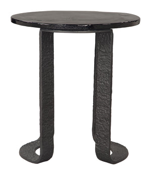 Zuo Modern Divin Side Table Black - Modern Recycled Glass & Aluminum Design For Chic Living Spaces & Decor Black Recycled Sand Cast Glass,Aluminum 110616-zuo-modern