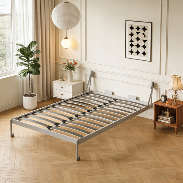English Elm Diy Queen Murphy Wall Bed Hardware Kit Grey Metal Frame Hydraulic Fold Down System W5290P457894