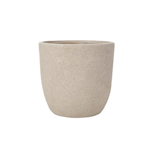 English Elm U_style Mgo Concrete Look Round Planters Set of 3 Lightweight Stackable Outdoor Pots Beige+Yellow N711P406670E