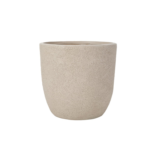 English Elm U_style Mgo Concrete Look Round Planters Set of 3 Lightweight Stackable Outdoor Pots Beige+Yellow N711P406670E