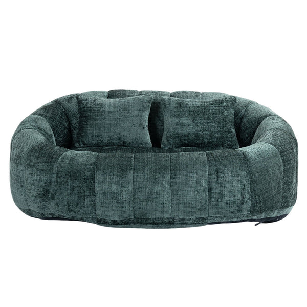 English Elm Bean Bean Bag Sofa High-Density Memory Foam Two-Seater Lounger High Back Chenille Cozy Support Emerald W395P181435