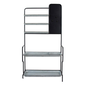 English Elm 36x18.5x70" Industrial Iron Tiered Shelf with Magnetic Board for Kitchen or Patio W2078P499968