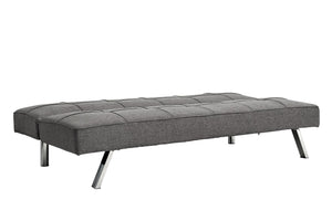 English Elm METAL Futon Sofa Bed Grey Fabric - Multifunctional Reclining Sofa, Space-Saving, 650LB Capacity W2297P284114