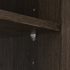 English Elm Galan60F" Smoked Oak Freestanding Bathroom Vanity With Soft-Close Doors & Sleek Black Sink Basin W1865S00154