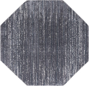 Unique Loom Oasis Calm Machine Made Abstract Rug Gray, Ivory 7' 1" x 7' 1"