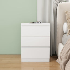 English Elm 19.7-inch Matte Finish Nightstand with Touch Release Drawers for Minimalist Bedrooms White W3151P407888