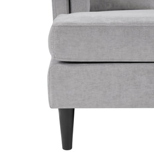 English Elm Swivel Barrel Accent Chair Chenille Tufted Round Club Seat for Living Room Lounge Grey N719S002310E