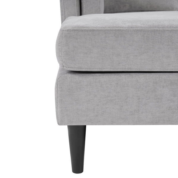 English Elm Swivel Barrel Accent Chair Chenille Tufted Round Club Seat for Living Room Lounge Grey N719S002310E