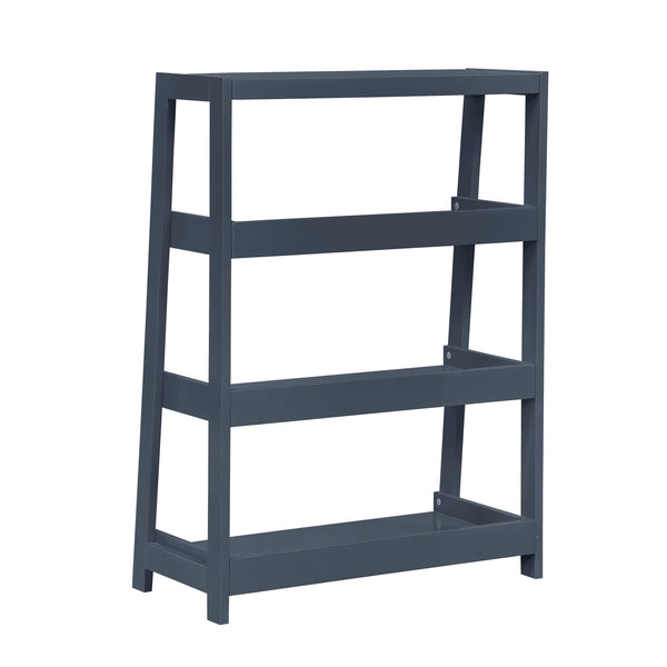 English Elm Modern Wooden Bookcase with Three Graduated Shelves for Books Toys and Decor Display Navy Blue B011P460076