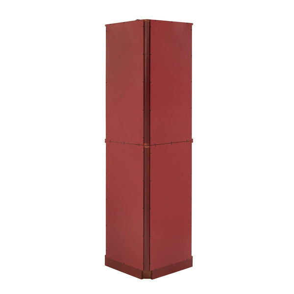 English Elm 6 Shelf Corner Curio Cabinet with Interior Lighting, Mirrored Back, Glass Shelves for Displays Cherry W1693P165027