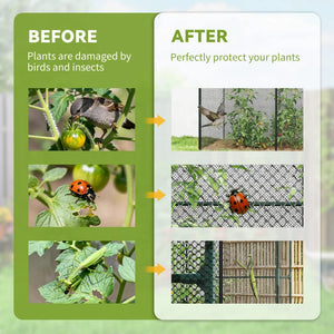 English Elm Spacious Garden Crop Cage with Steel Frame Hdpe Mesh Cover and Roll up Zippered Door T3971P468260
