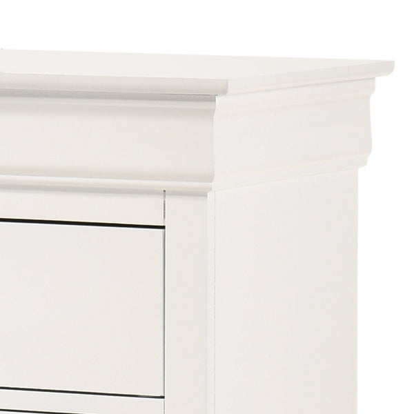 English Elm Louisphillipe Classic White Chest - Elegant Storage Solution With Curved Mouldings & Dovetail Drawers B078107858