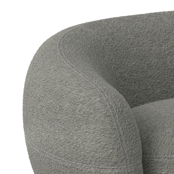 English Elm Sherri 89-inch Sofa with Curved Mid-Century Bouclé Upholstery, Durable Frame, Spacious Seating Gray B136P364320