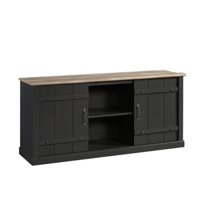 English Elm Credenza, Stylish Black Tv Stand For Up To 70" Tvs With Rustic Charm & Smart Storage Solutions B356P402772
