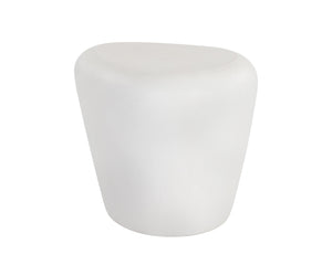 Sunpan Corvo Contemporary Side Table - Unique Natural Concrete Design for Indoor & Outdoor Spaces White