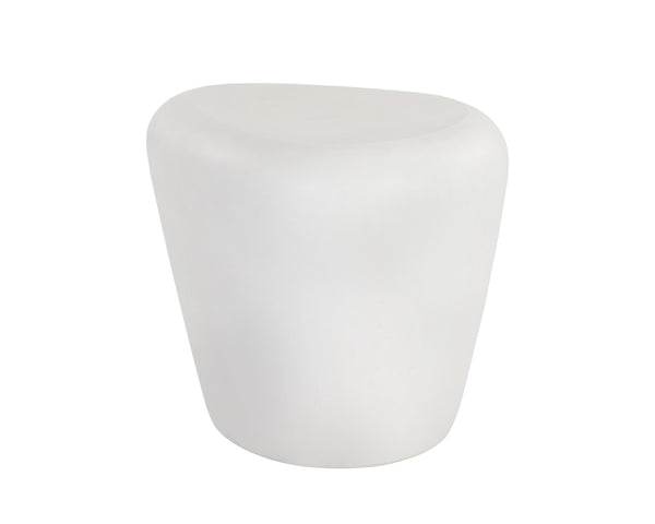 Sunpan Corvo Contemporary Side Table - Unique Natural Concrete Design for Indoor & Outdoor Spaces White