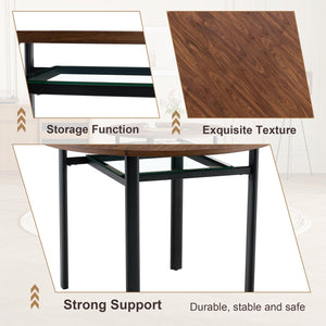 English Elm Table Set Modern Round 42 Inch Wood Grain Glass Inset with 4 Fabric Chairs for Dining W1151S04477