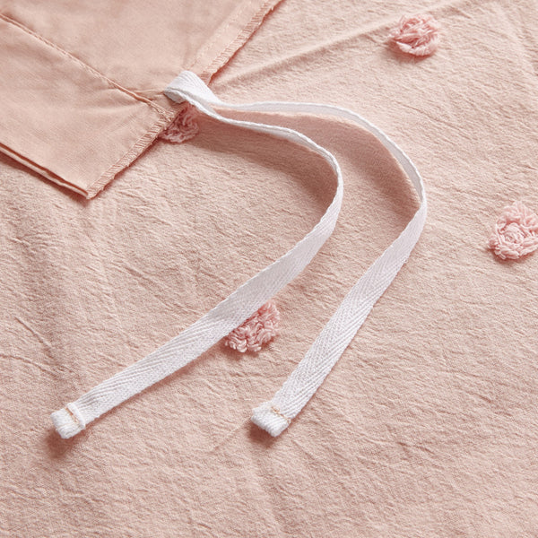 JLA Home Urban Habitat - Cotton Brooklyn Cotton Jacquard Duvet Cover Set with Tufted Chenille Dots, Euro Shams, Pillows Pink UH12-0207