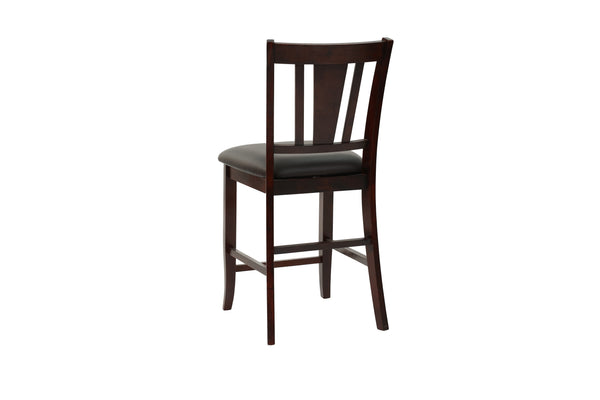 English Elm Modern Counter Height Dining Set with Butterfly Leaf Table Six Tufted Chairs B011S02510