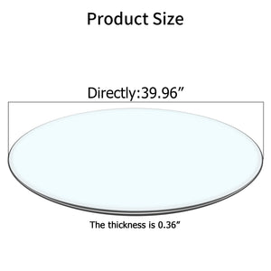 English Elm Size:39.96 Round Tempered Glass Table Top Polished Edges Clear Dining Surface W115171424