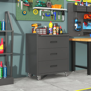English Elm Heavy-duty Rolling Steel Tool Cabinet 3 Drawer Garage Organizer with Locking Casters T2398P242683