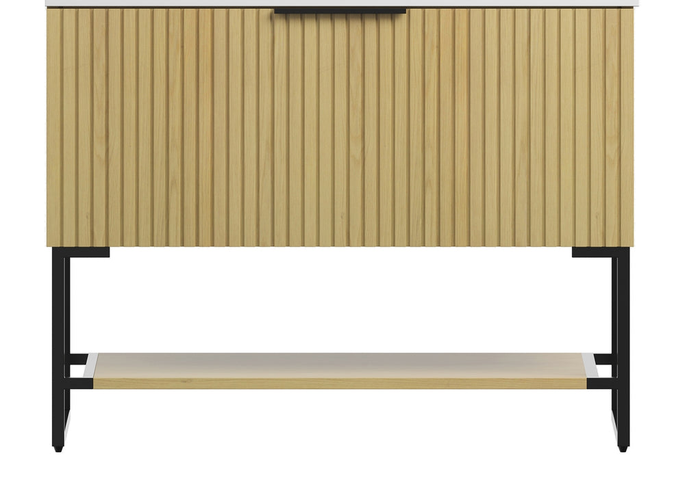 English Elm 36" Muri Oak Woodgrain Plywood Bathroom Vanity Cabinet with Soft Close Doors W2615P338074