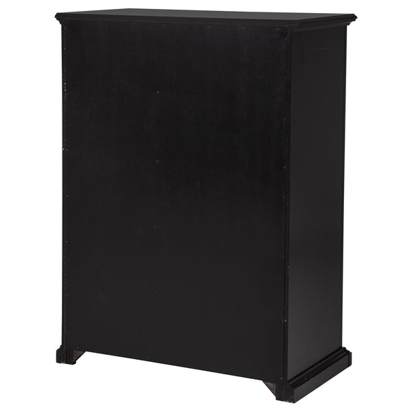 English Elm Anzio Six Drawer Tall Chest Matte Finish Modern Storage for Small Bedroom Spaces Black B062P451784