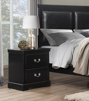 English Elm 1pc Classic Seabright Nightstand with Two Drawers, Satin Nickel Pulls, Versatile Painted Finish Black 24.25 L x 18.25 W x 28.5 H B011P233732