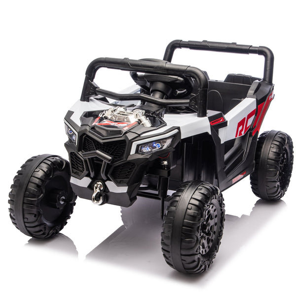 English Elm 12v Kids Electric Utv Ride on Toy with Parental Remote Swing Function and Shock Absorbers Black W1578P368160