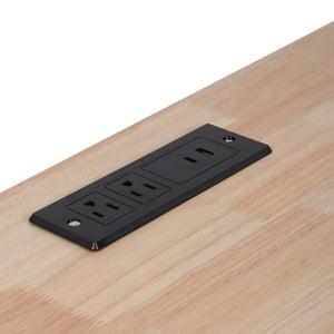English Elm K&k Farmhouse Rolling Kitchen Island Drop Leaf Power Outlet Five Drawers Cabinet Storage Black N707S263094B