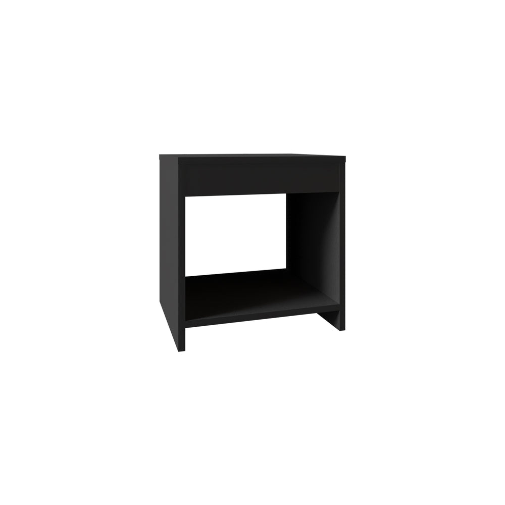 English Elm Night Night Table 16.5"H Engineered Wood Bedside Table with Spacious Shelf, Compact Modern Design Black 17.72 L x 15.75 W x 3.54 H B097P250887