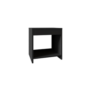 English Elm Night Night Table 16.5"H Engineered Wood Bedside Table with Spacious Shelf, Compact Modern Design Black 17.72 L x 15.75 W x 3.54 H B097P250887