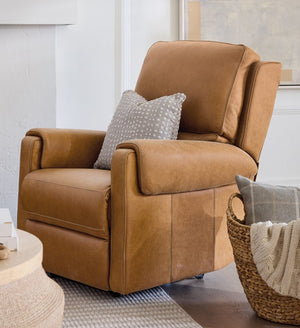 Hooker Furniture Somers Power Recliner Featuring Zero-Gravity Recline, Adjustable Headrest, Nubuck Leather, Usb Port Light Brown SS718-PHZ1-080