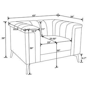 English Elm Darci Overscaled Houndstooth Accent Chair - Pleated English Arms, Plush Seating, Turned Legs, Grey Upholstery B062P340747
