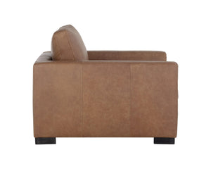 Sunpan BAYLOR Armchair - Luxurious Marseille Camel Leather, Classic Design with Modern Comfort & Style 106945